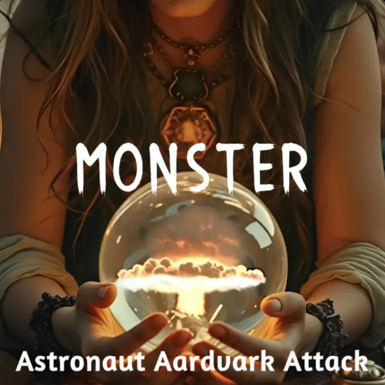 Official cover for Astronaut Aardvark Attack's new single, "Monster"